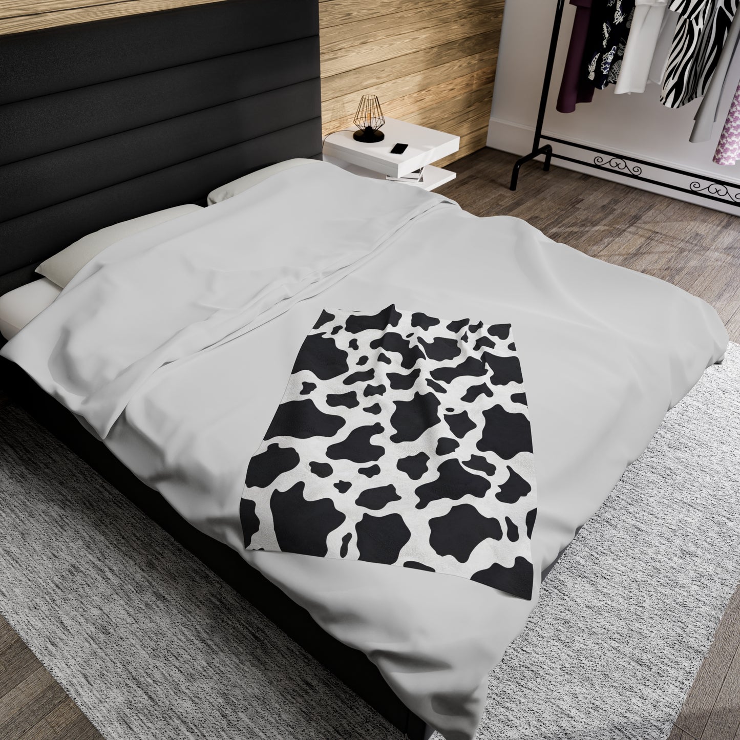 Cow Print Velveteen Plush Blanket