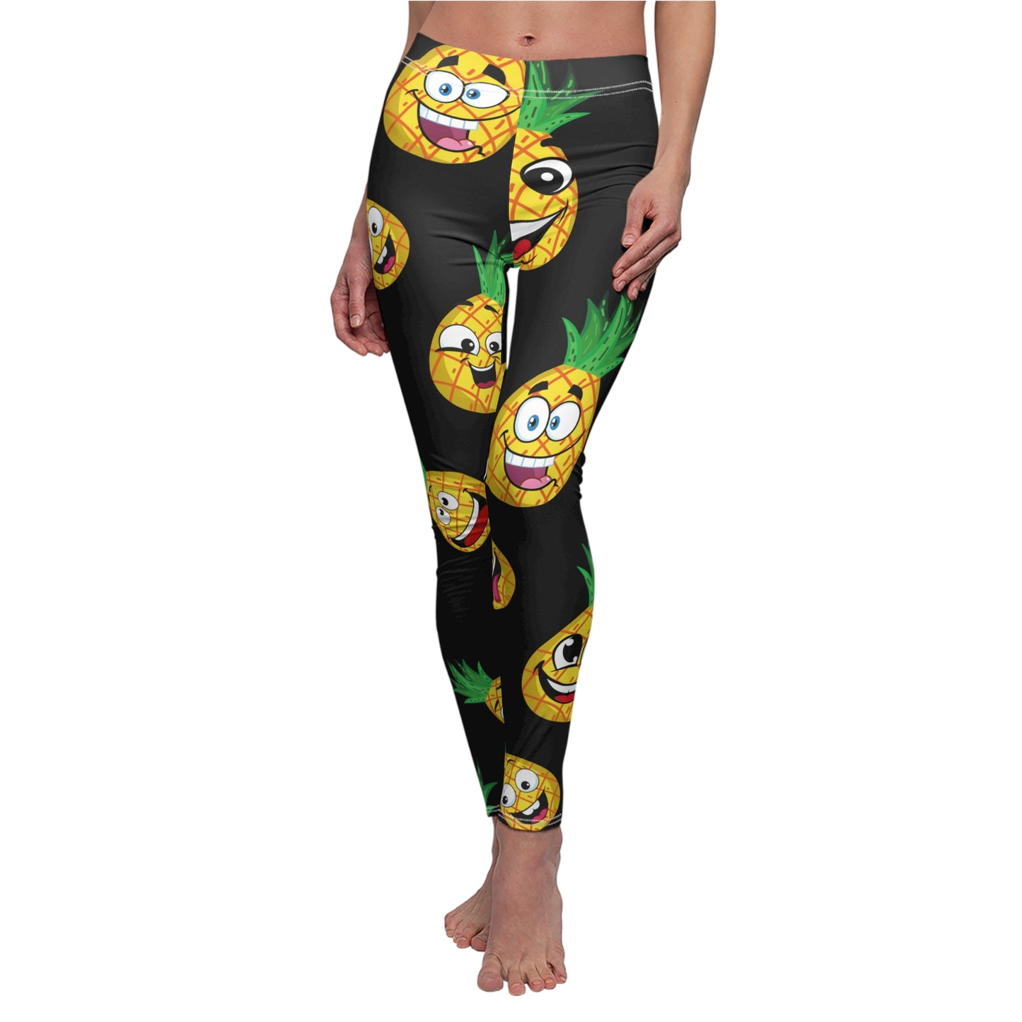 Pineapple Women's Cut & Sew Casual Leggings (AOP)