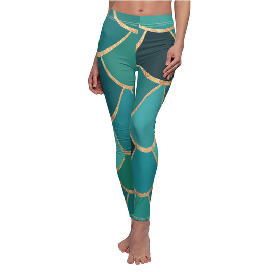 Scales 2 Women's Cut & Sew Casual Leggings (AOP)
