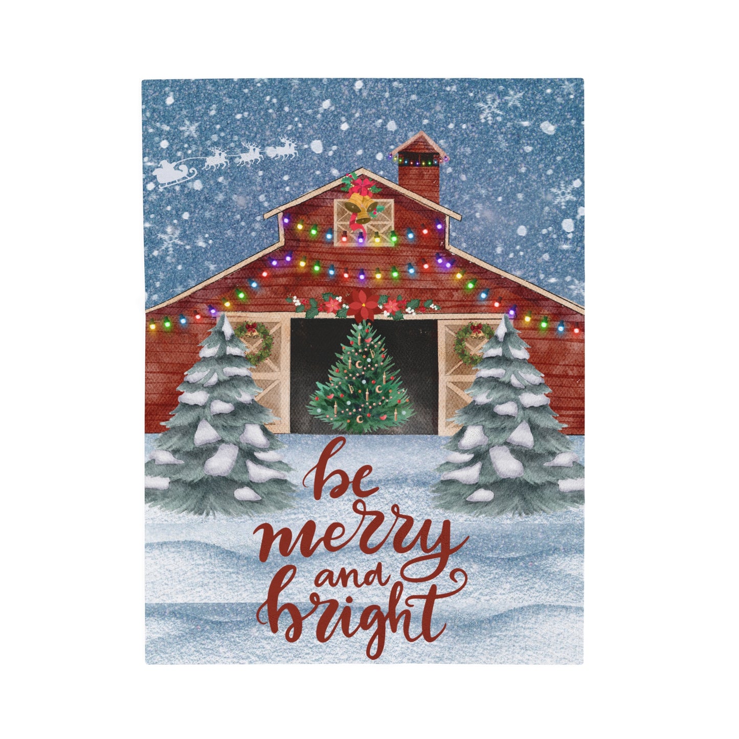 Merry and Bright Velveteen Plush Blanket