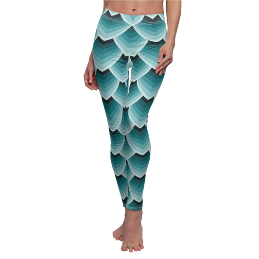 Scales Women's Cut & Sew Casual Leggings (AOP)