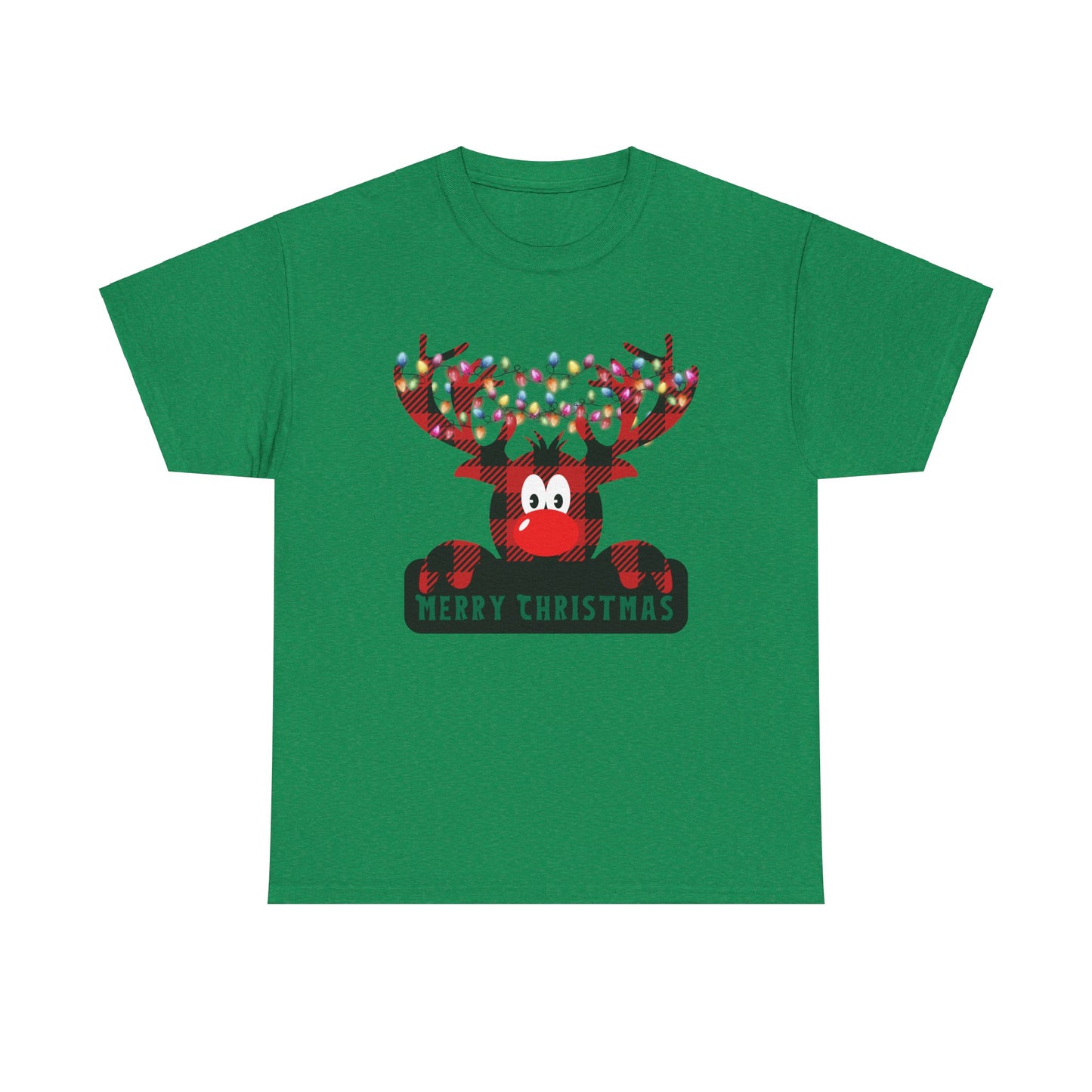 Plaid Deer Unisex Heavy Cotton Tee