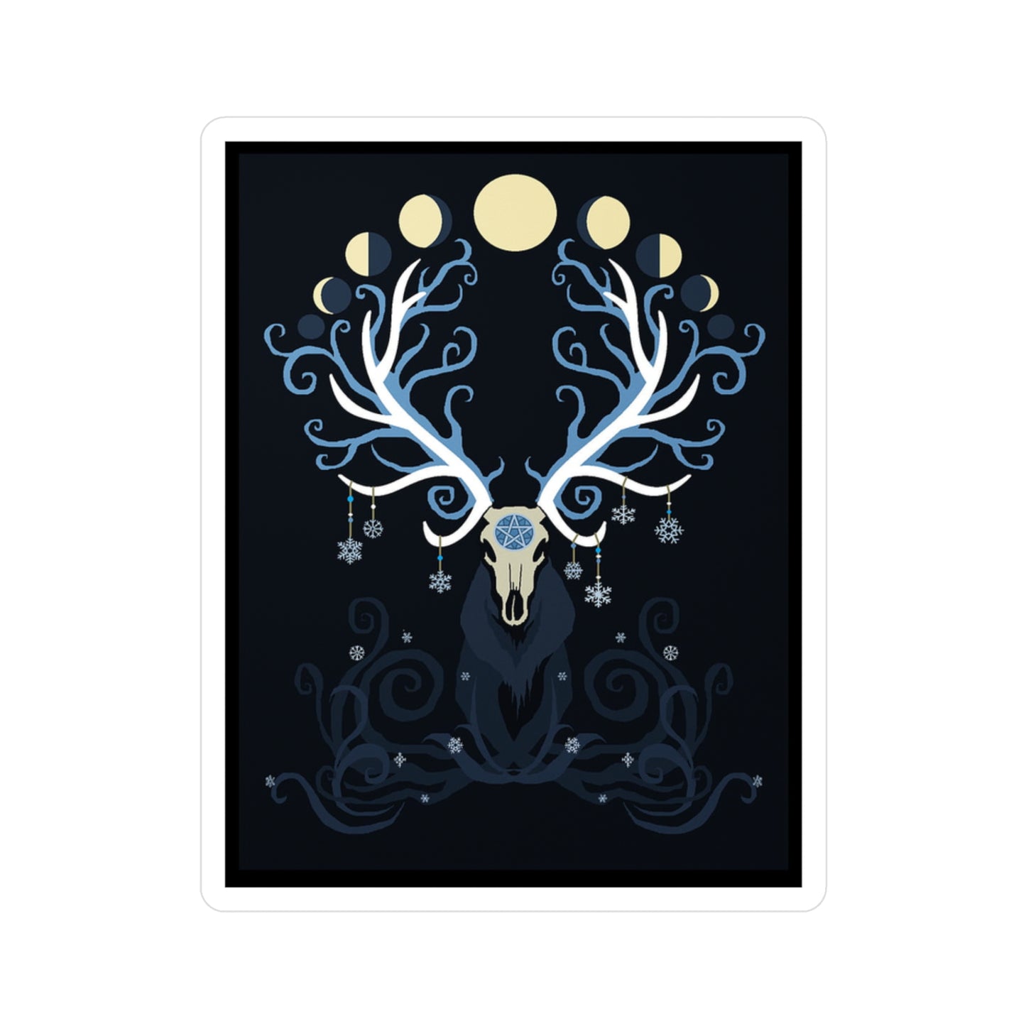 Deer Moon Kiss-Cut Vinyl Decals