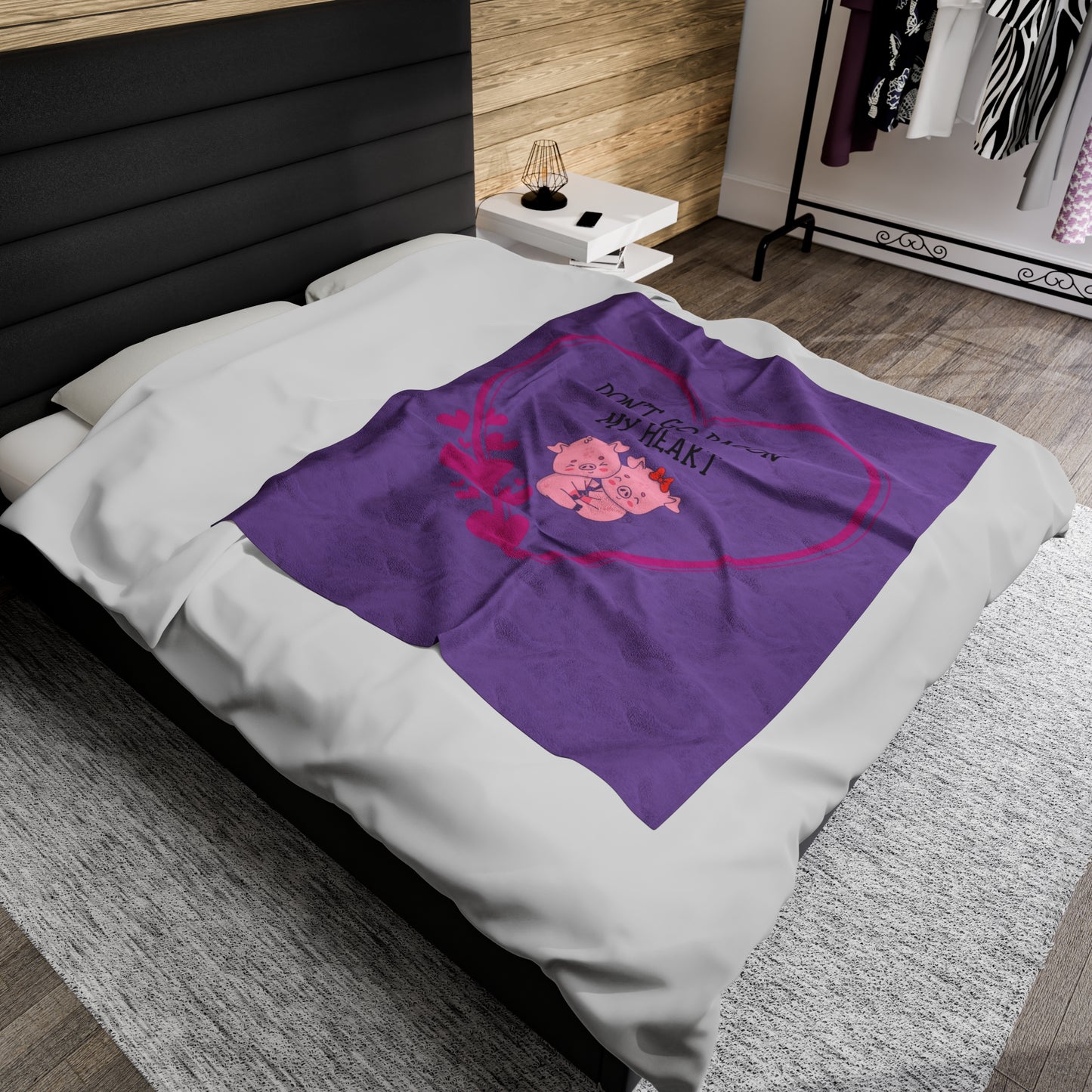 Don't go Velveteen Plush Blanket