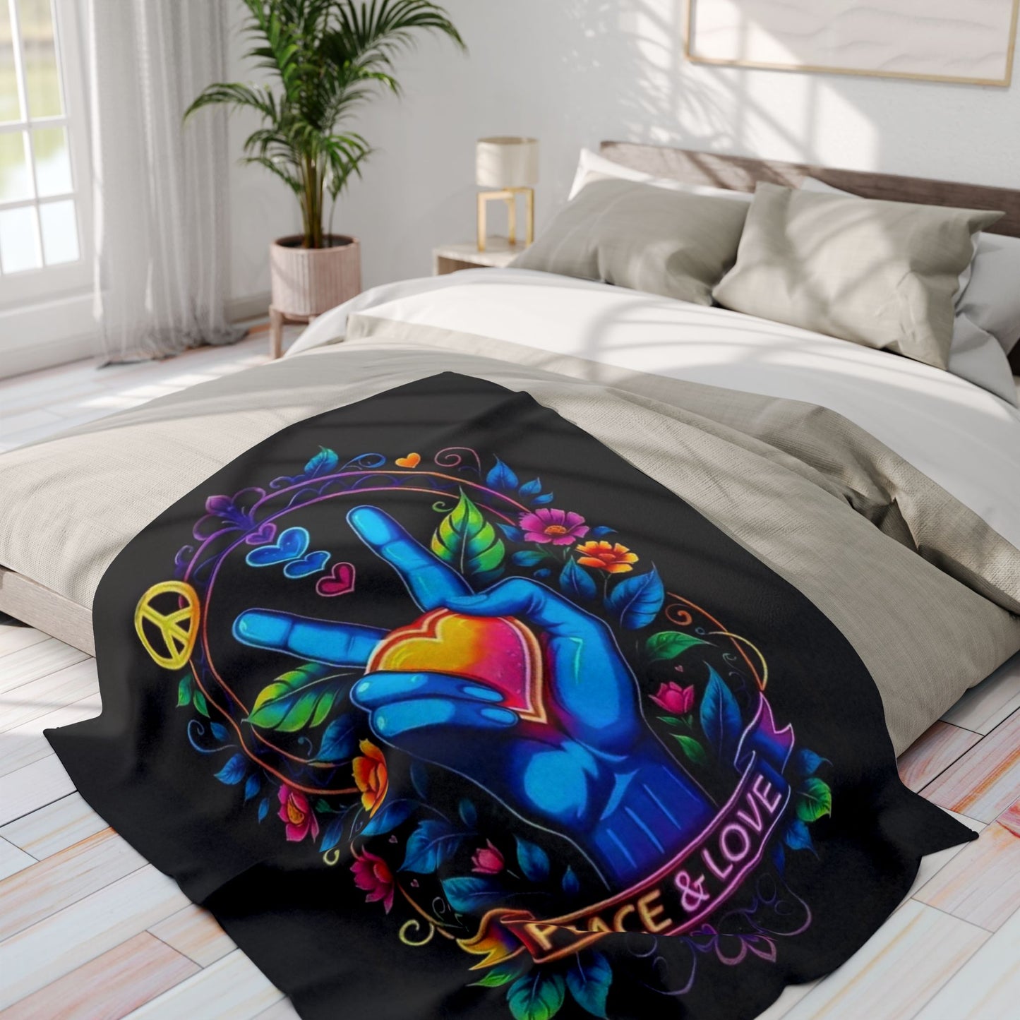 Peace & Love Arctic Fleece Blanket