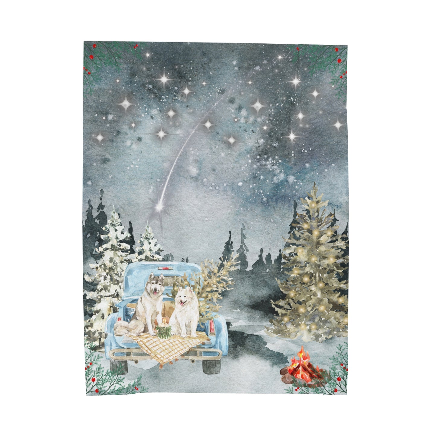 Winter stars Velveteen Plush Blanket