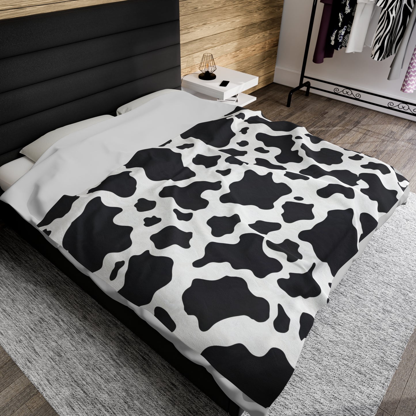 Cow Print Velveteen Plush Blanket