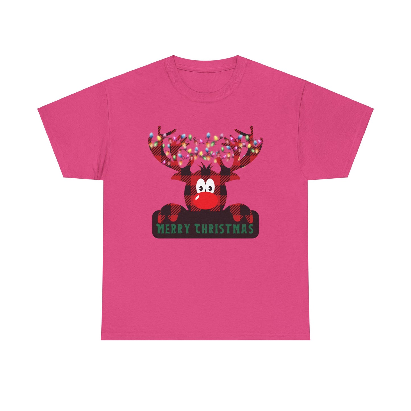 Plaid Deer Unisex Heavy Cotton Tee