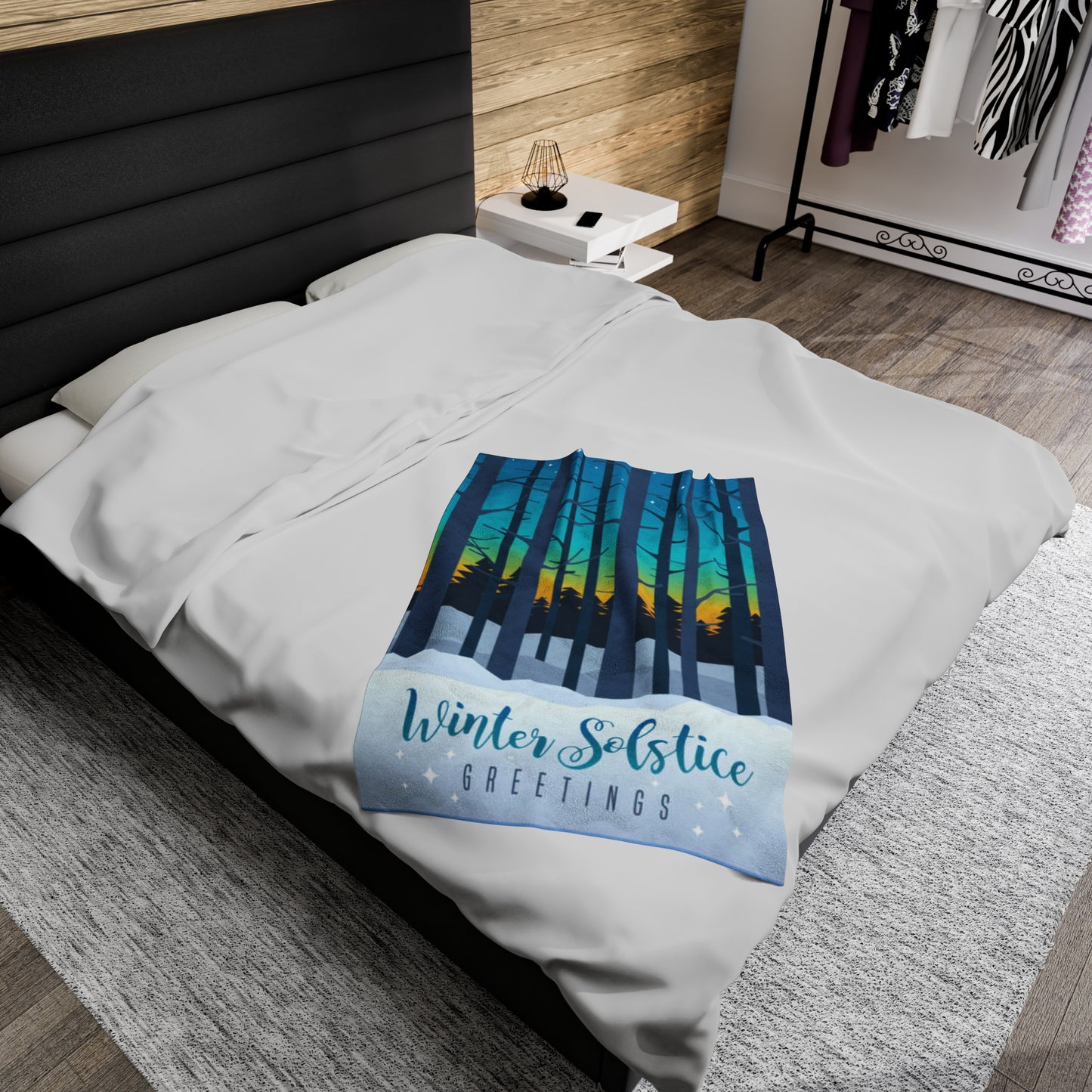 Winter Solstice Velveteen Plush Blanket