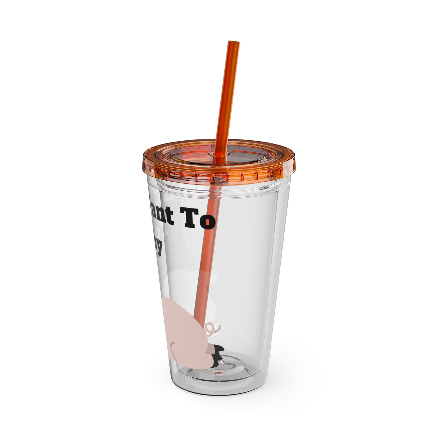 I Don't Want To Today Sunsplash Tumbler with Straw, 16oz
