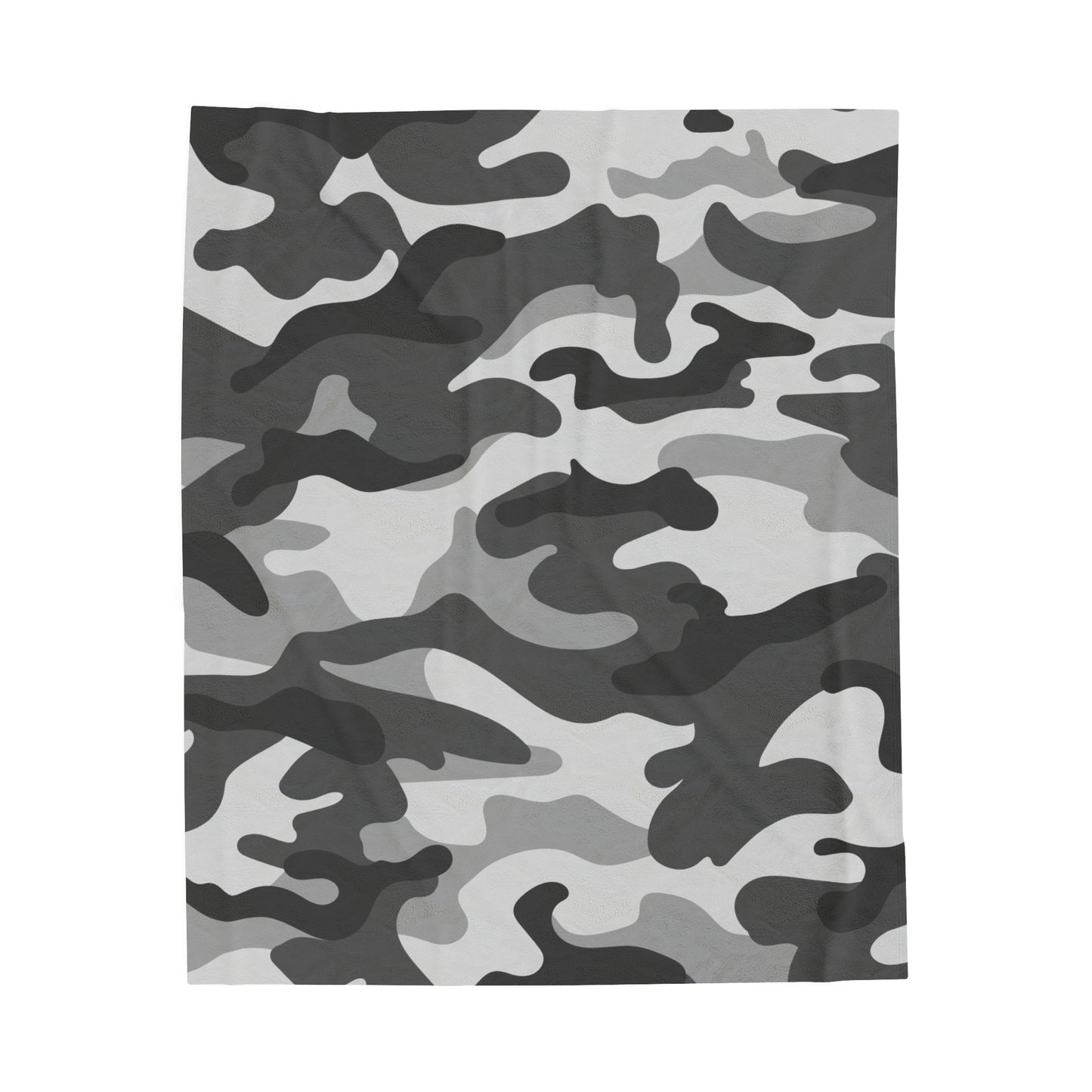 Gray Camo Velveteen Plush Blanket