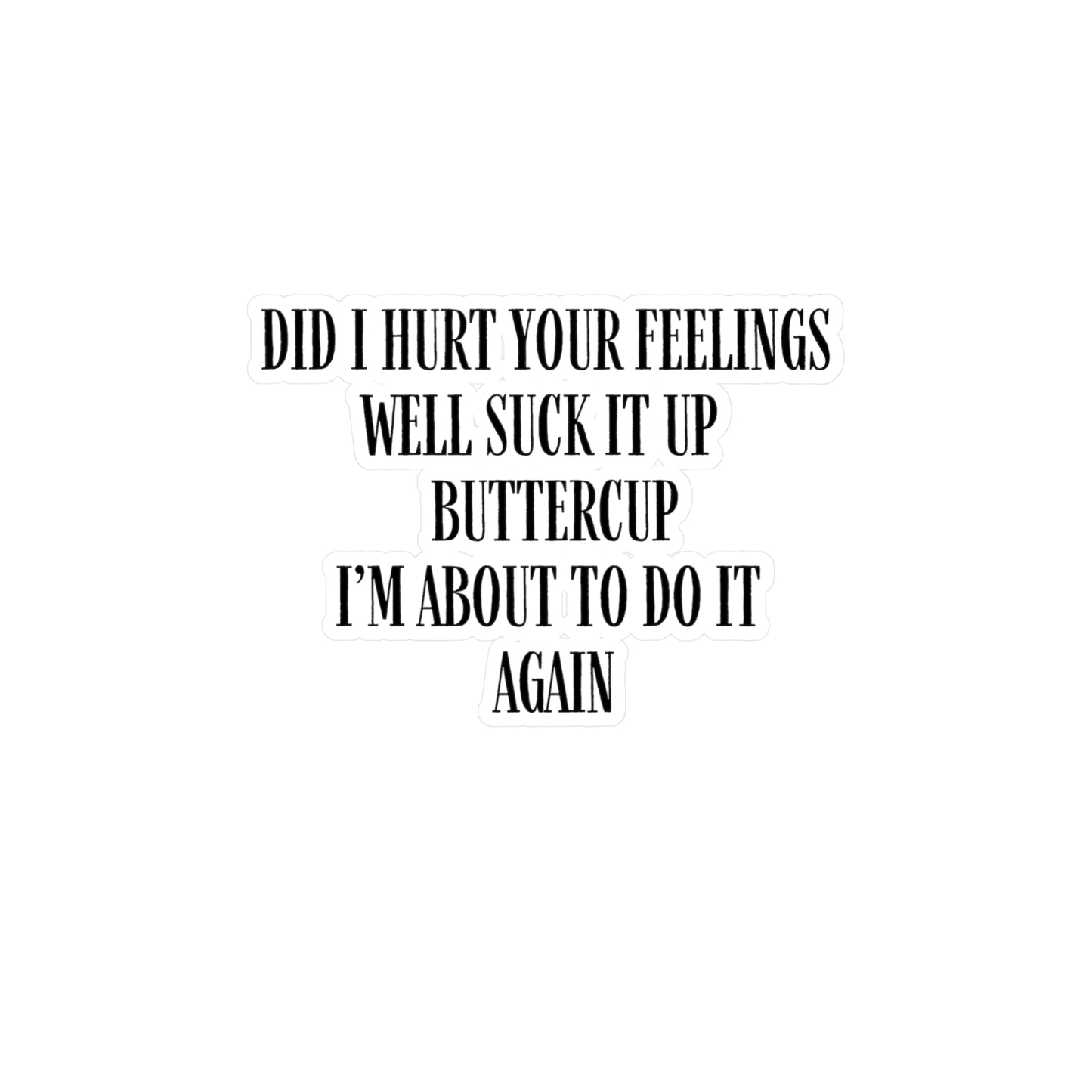 Did I Hurt Your Feelings Kiss-Cut Vinyl Decals