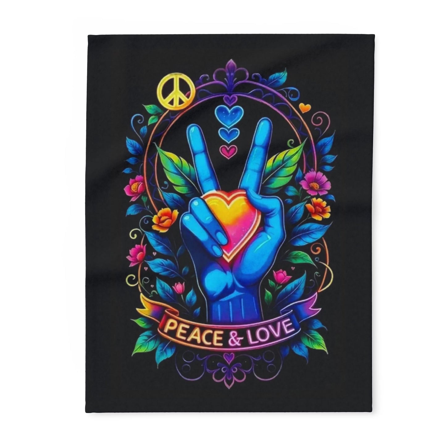Peace & Love Arctic Fleece Blanket