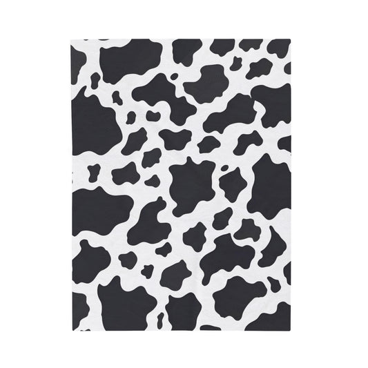 Cow Print Velveteen Plush Blanket