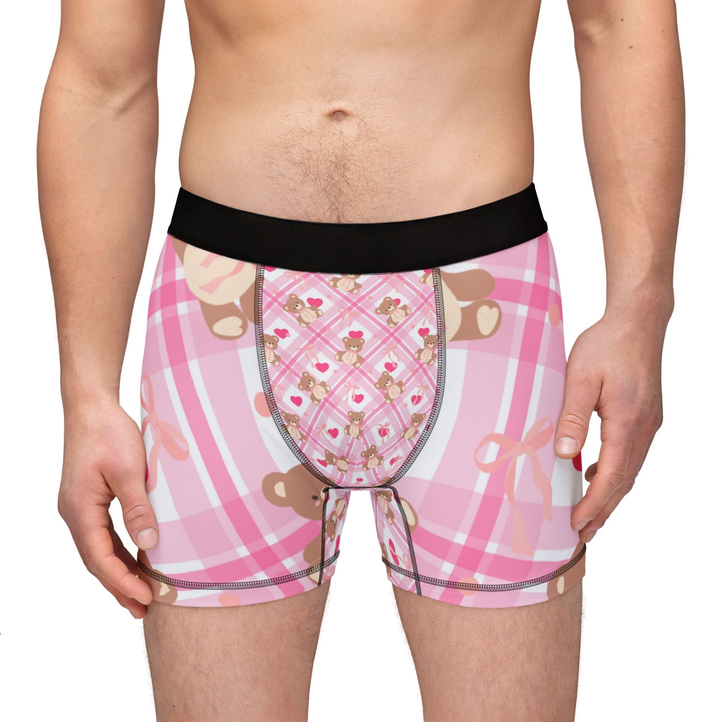 Teddy Bears & Hearts Men's Boxers (AOP)