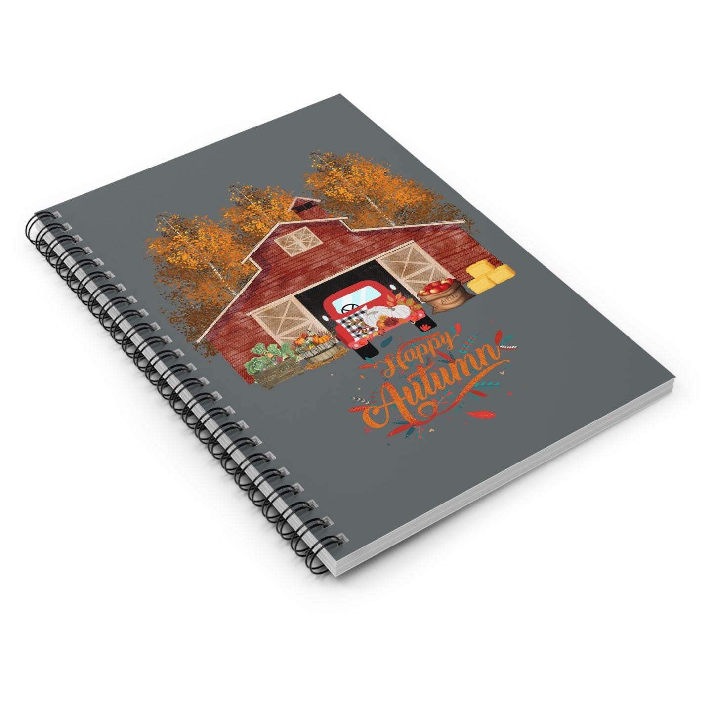 Happy Autumn Spiral Notebook - Ruled Line