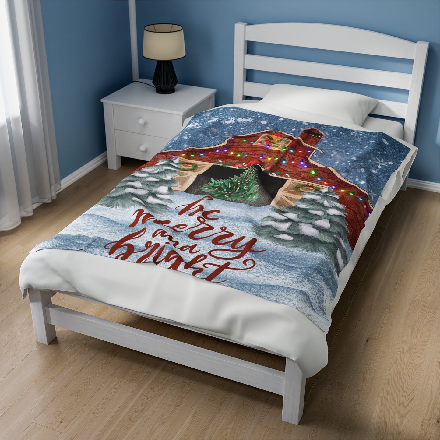 Merry and Bright Velveteen Plush Blanket