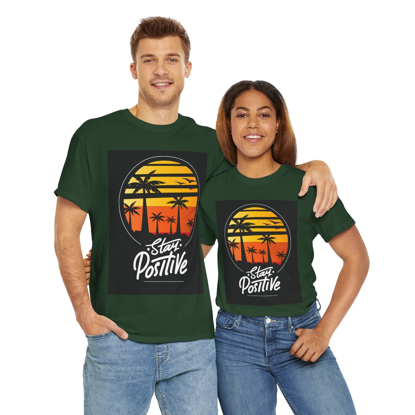 Stay Positive Unisex Heavy Cotton Tee