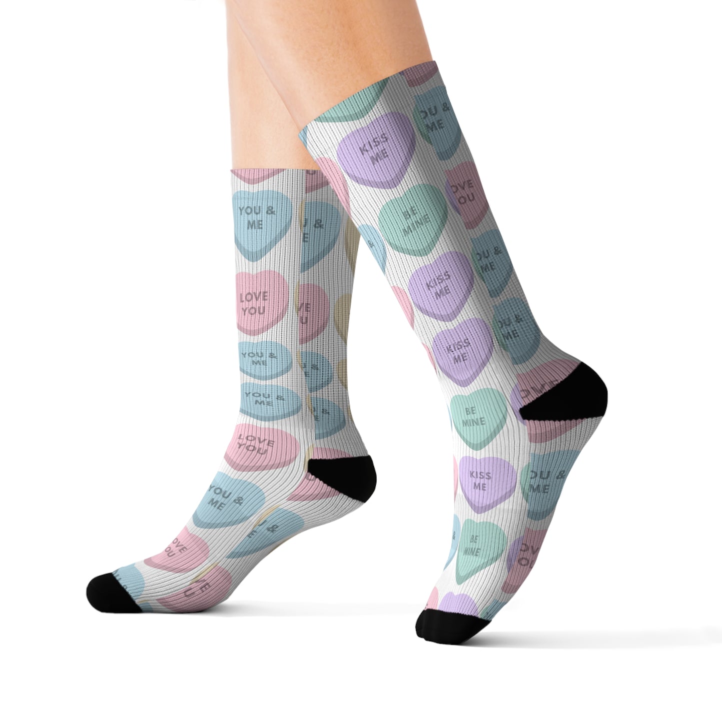 Candy Hearts Sublimation Socks