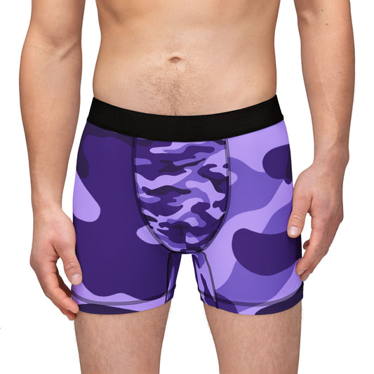 Purple Camo Men's Boxers (AOP)