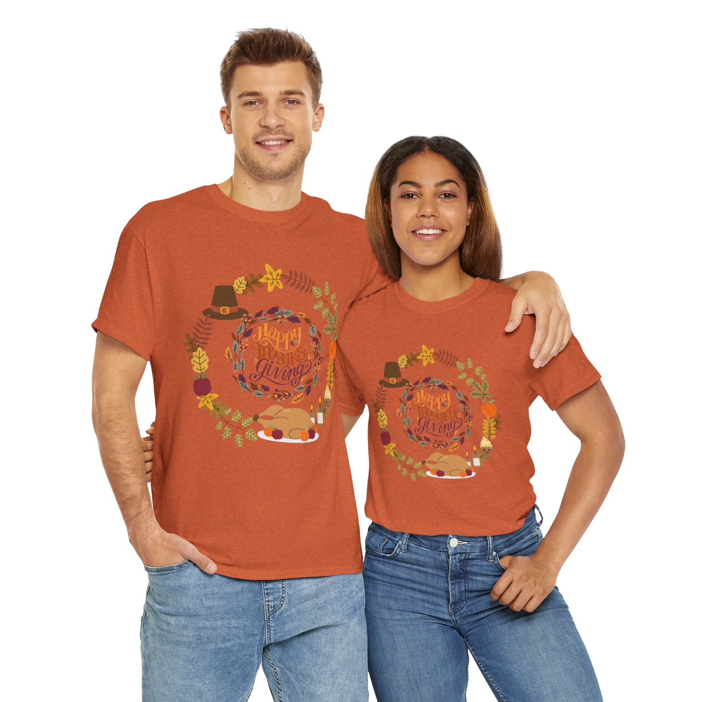 Happy Thanksgiving Unisex Heavy Cotton Tee