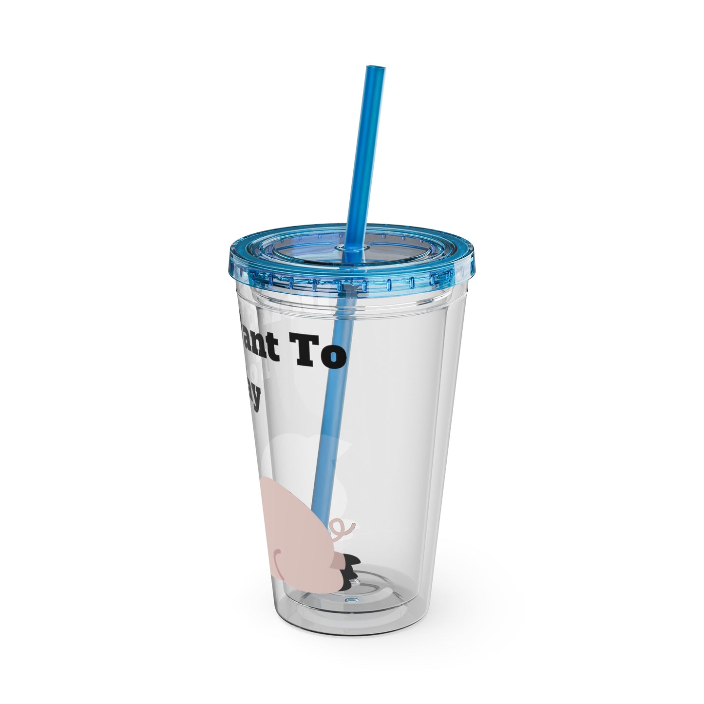 I Don't Want To Today Sunsplash Tumbler with Straw, 16oz