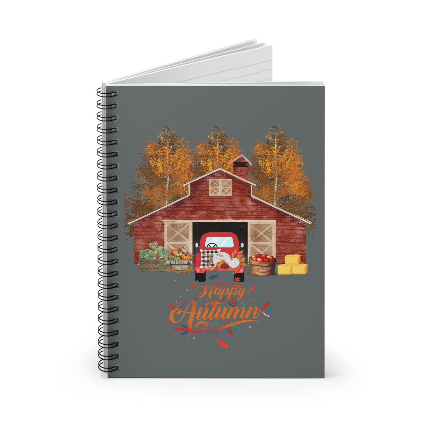 Happy Autumn Spiral Notebook - Ruled Line