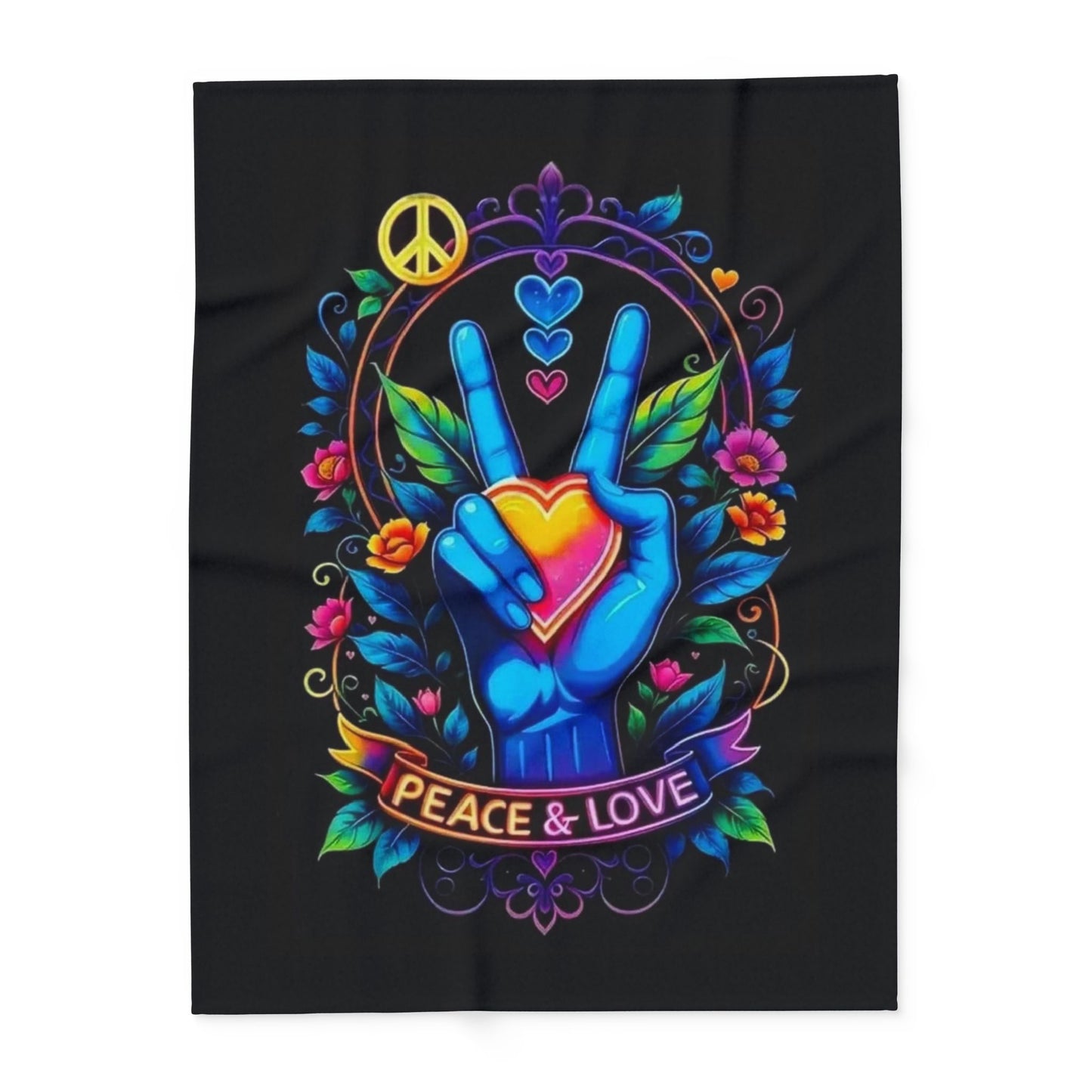 Peace & Love Arctic Fleece Blanket