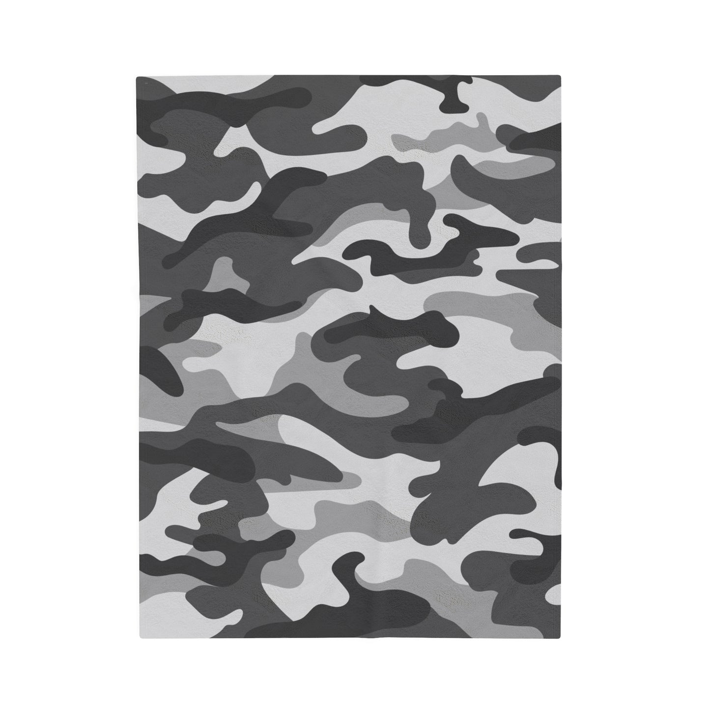Gray Camo Velveteen Plush Blanket