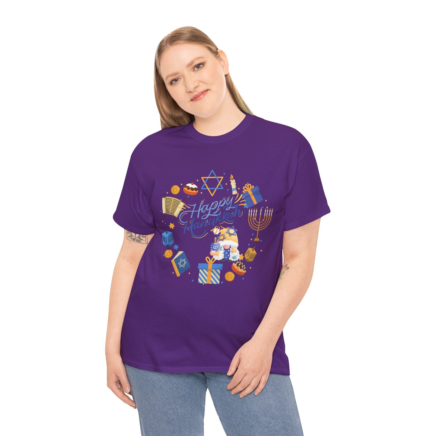 Happy Hanukkah Unisex Heavy Cotton Tee