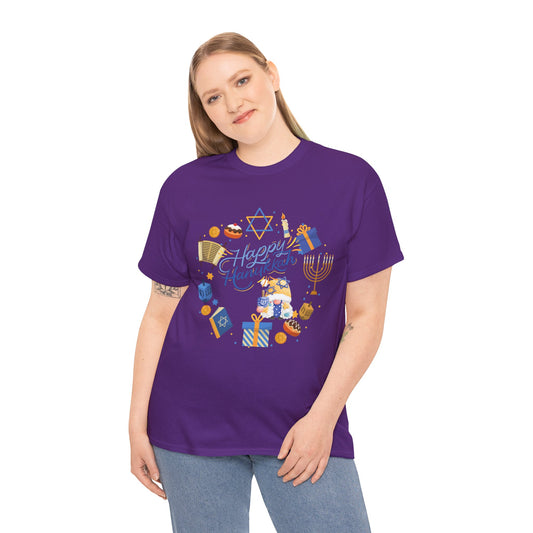 Happy Hanukkah Unisex Heavy Cotton Tee