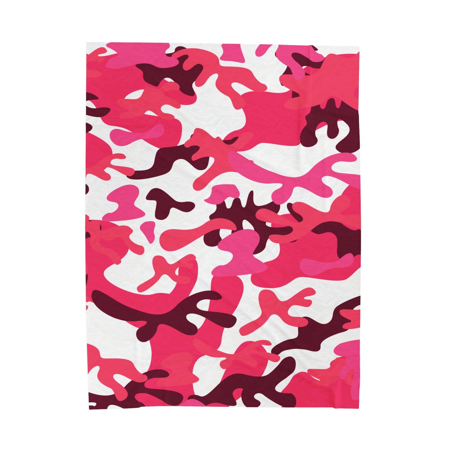 Pink Camo Velveteen Plush Blanket