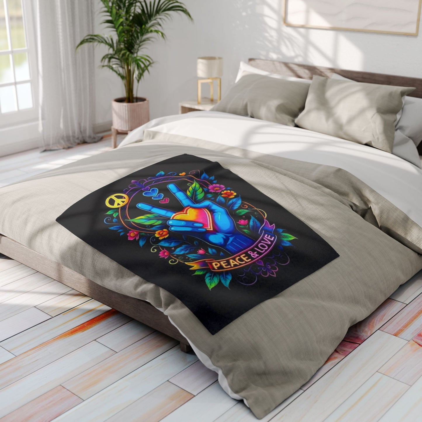 Peace & Love Arctic Fleece Blanket