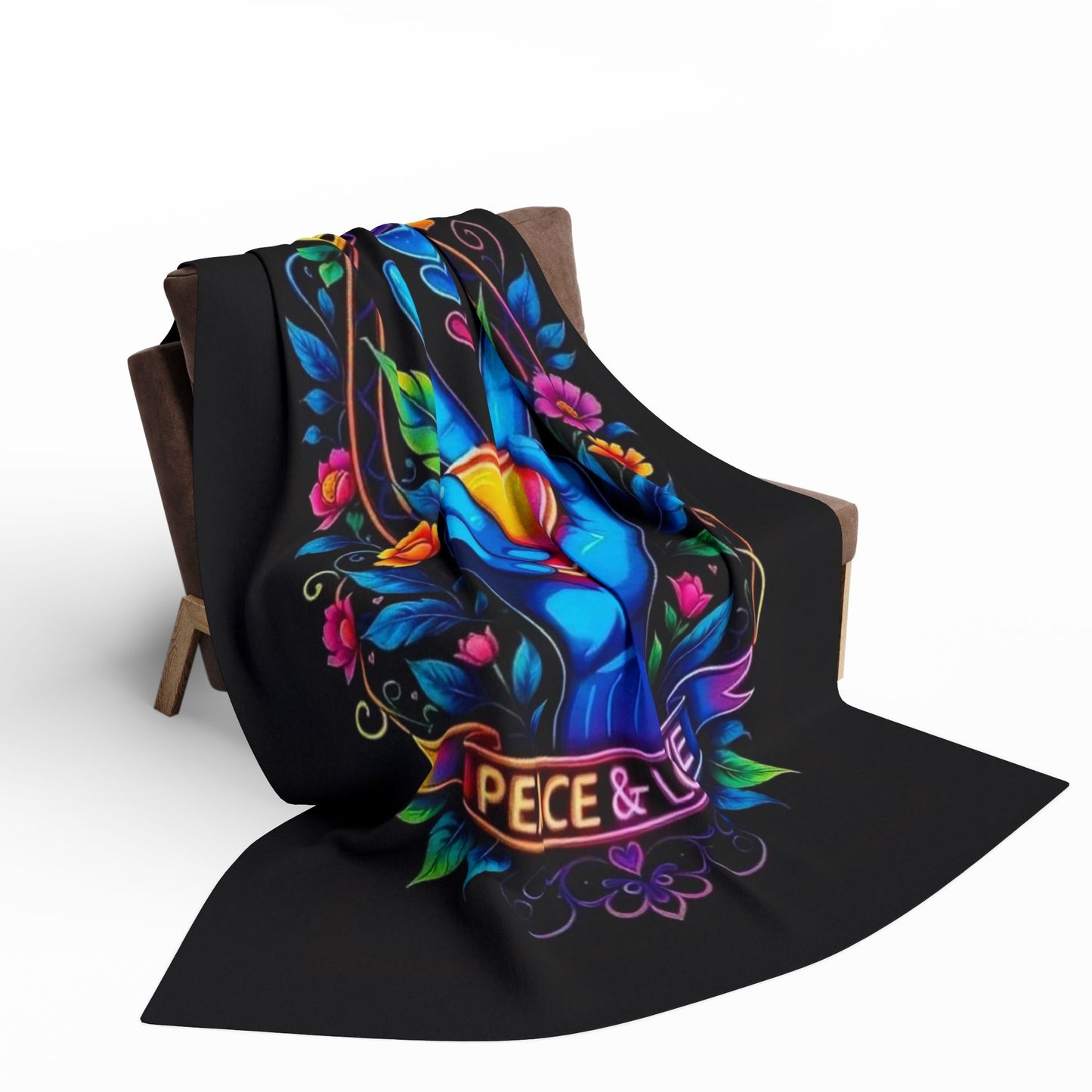 Peace & Love Arctic Fleece Blanket