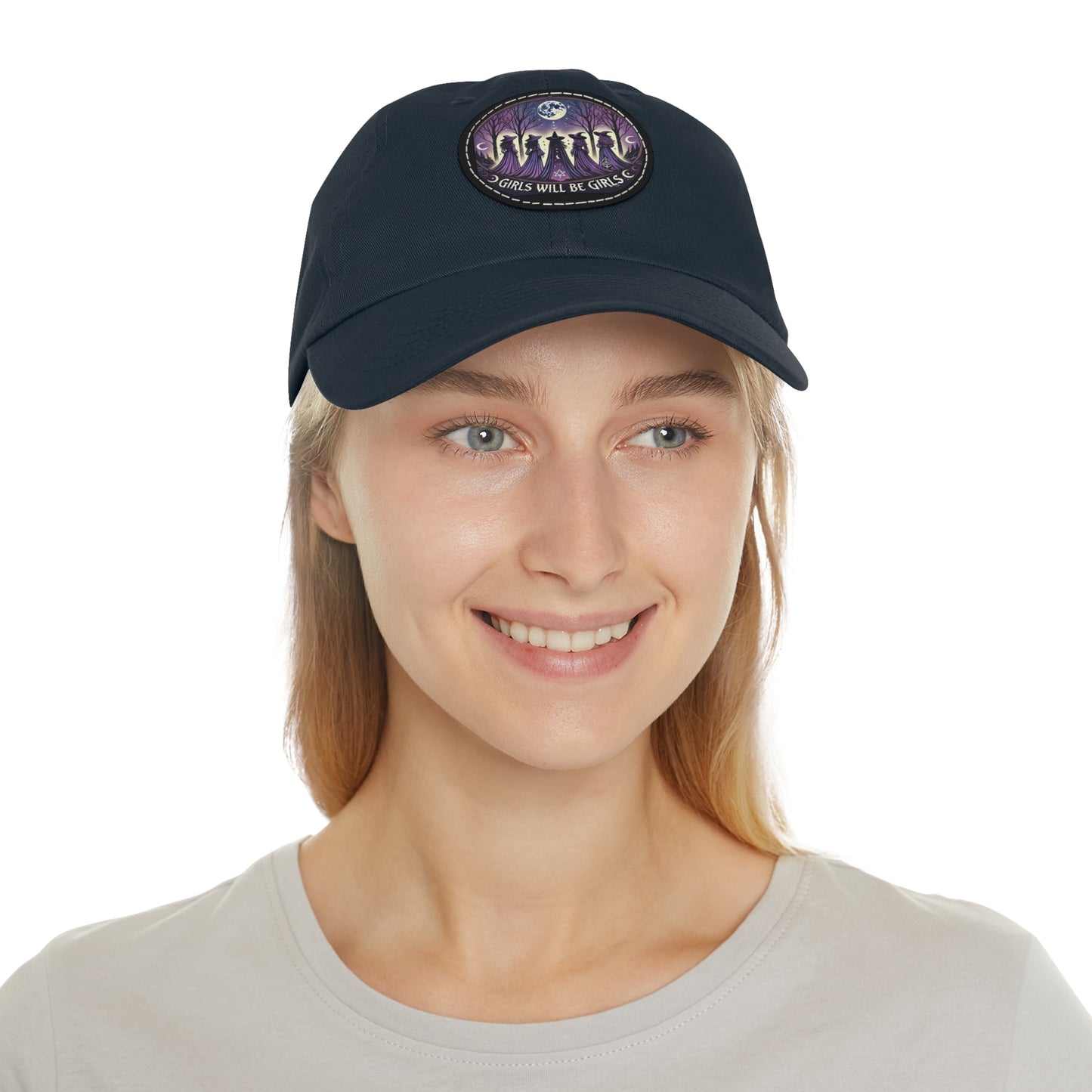 Girls will be Girls Hat with Leather Patch (Round)
