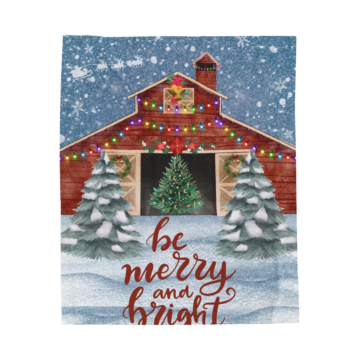 Merry and Bright Velveteen Plush Blanket