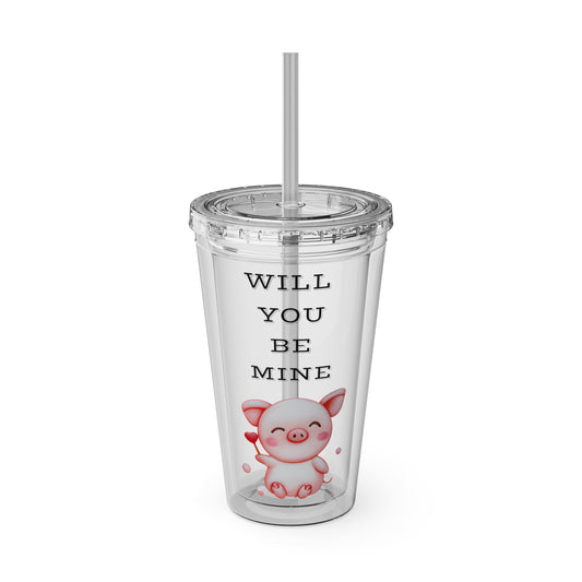 WILL YOU Sunsplash Tumbler with Straw, 16oz
