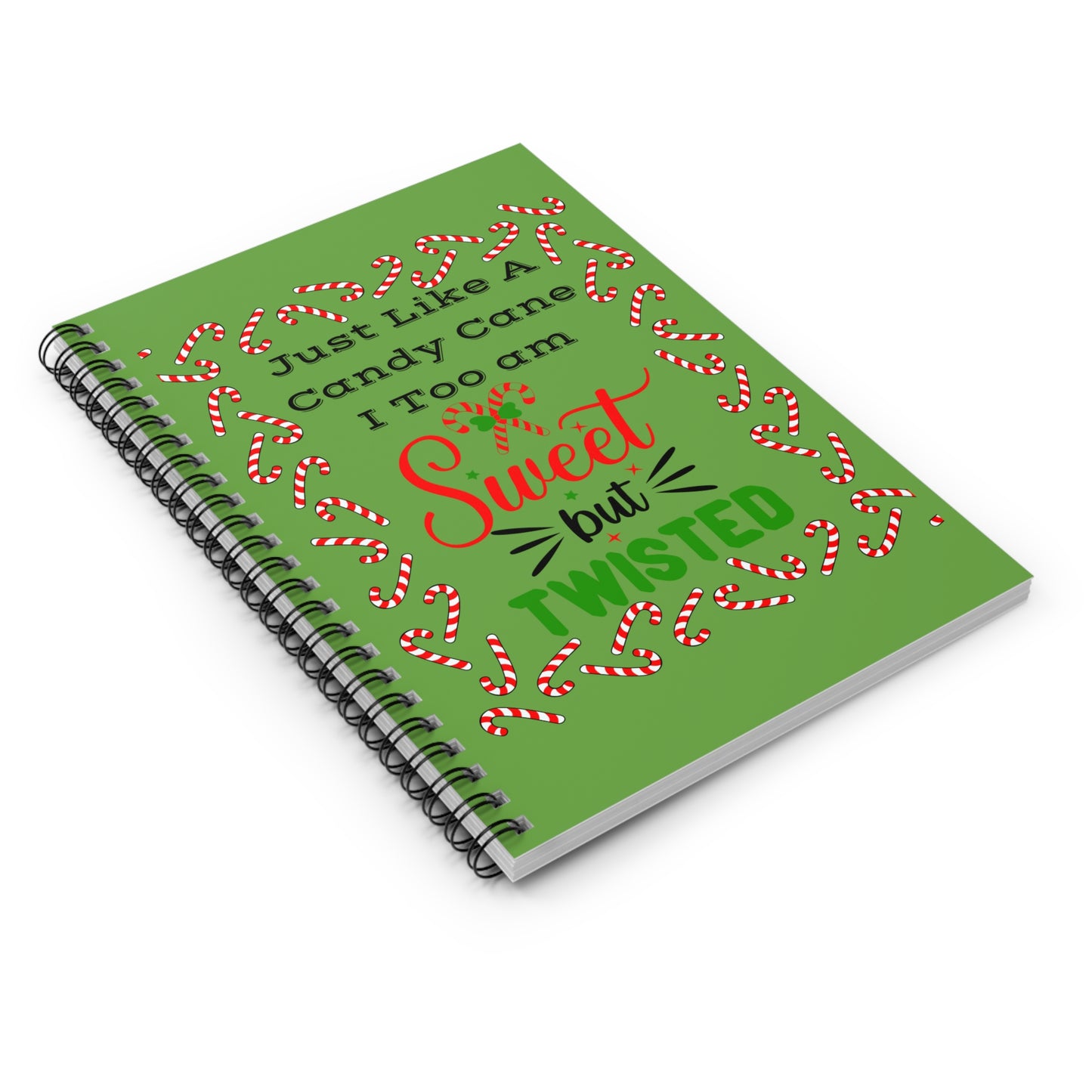 Candy Cane Spiral Notebook - Ruled Line