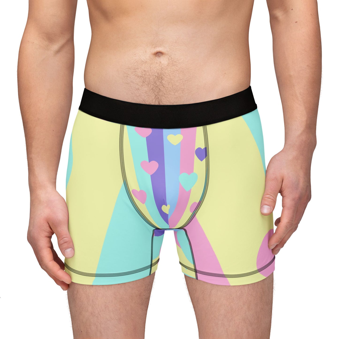 Pastel Hearts Men's Boxers (AOP)