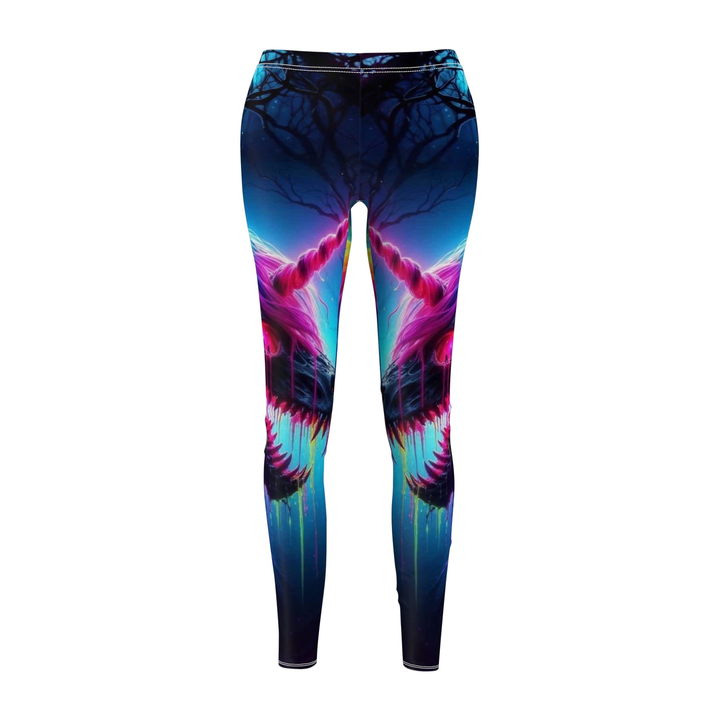 Dark Unicorn Women's Cut & Sew Casual Leggings (AOP)