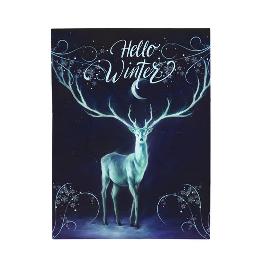 Hello Winter Velveteen Plush Blanket