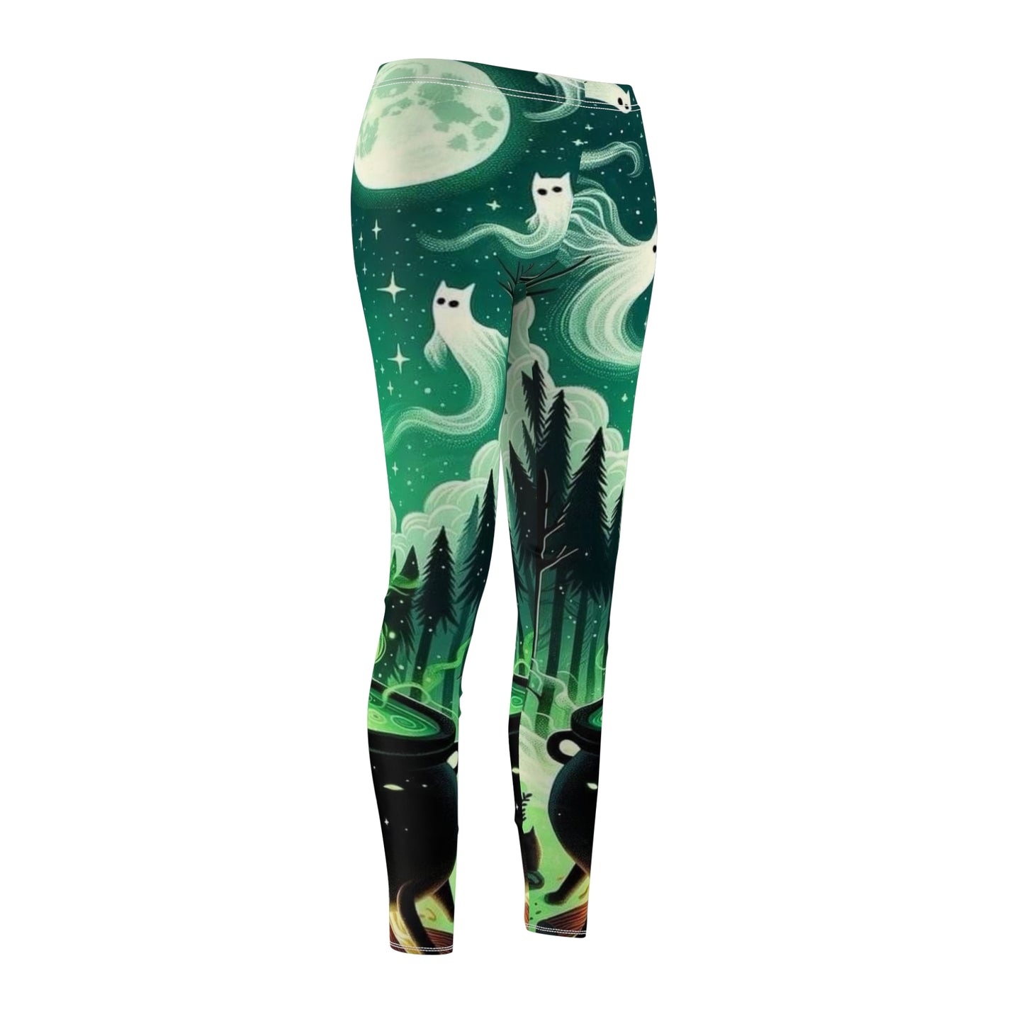 Halloween Spirit Cats Women's Cut & Sew Casual Leggings (AOP)