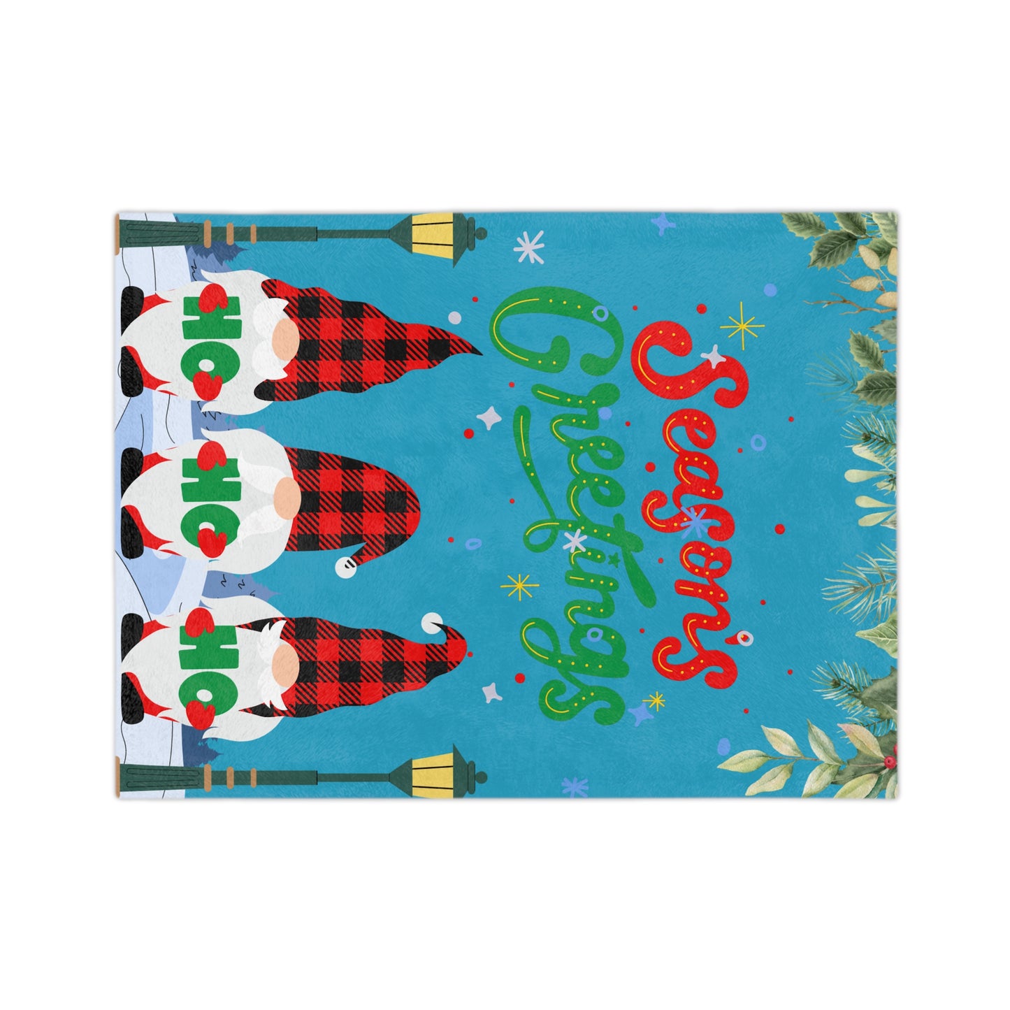 Season Greetings Velveteen Microfiber Blanket