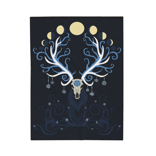 Deer Moon Velveteen Plush Blanket