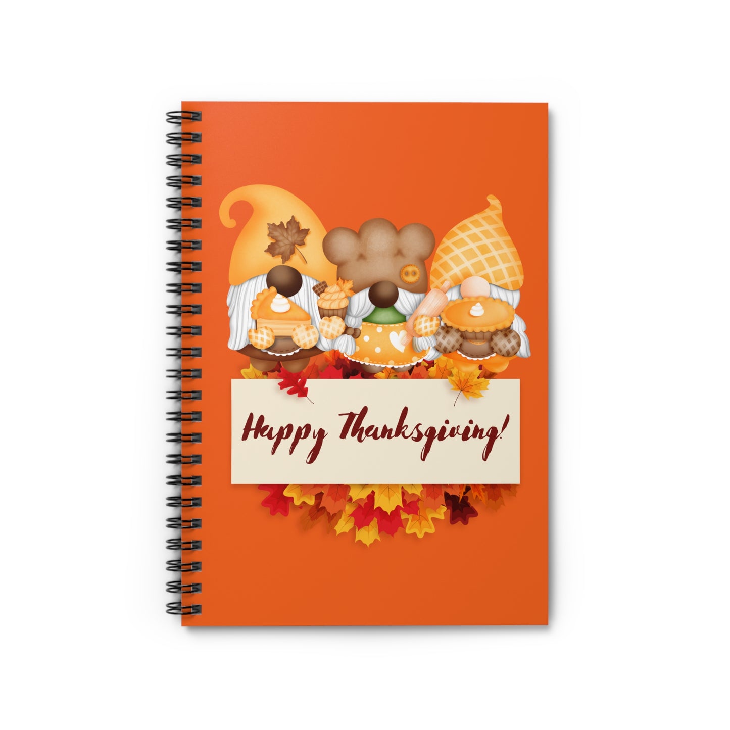 Gnome Thanksgiving Spiral Notebook - Ruled Line