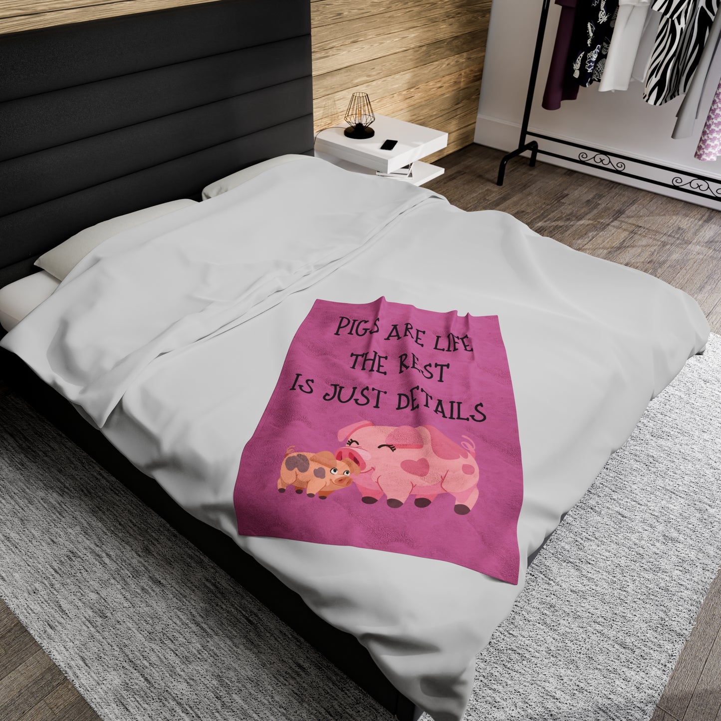 Pigs are Velveteen Plush Blanket