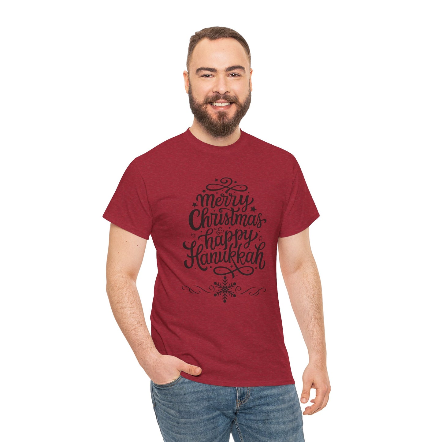 Merry Hanukkah Unisex Heavy Cotton Tee