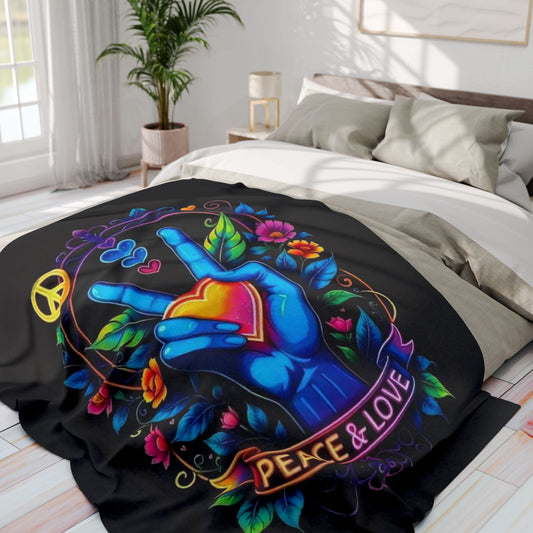 Peace & Love Arctic Fleece Blanket